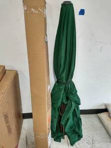 ABBA PATIO 9 ft. Market Outdoor Patio Umbrella Aluminum Pole with Auto Tilt and Crank, 8 Ribs in Dark Green
