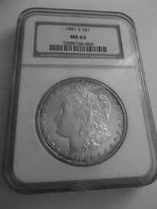 lot 2 image: 1881 S Morgan Silver Dollar