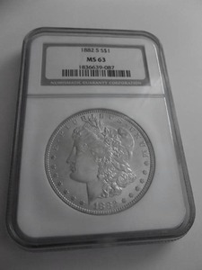 lot 4 image: 1882 S Morgan Silver Dollar