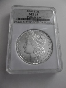 lot 10 image: 1881 S Morgan Silver Dollar