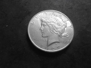 lot 60 image: 1927 D Peace Silver Dollar