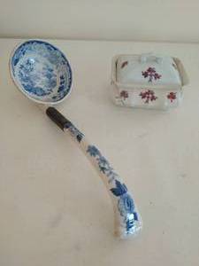 lot 76 image: Makedo Ladle and Repaired Covered dish