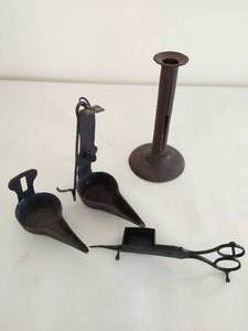 lot 83 image: Collection of Antique Candle Items