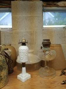 lot 414 image: Collection of Old Lamps and Make Do Lamps