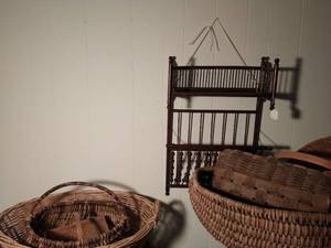 lot 435 image: Collection Of Baskets And Bread Rack