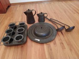 lot 341 image: Collection of Old Metal Kitchenware