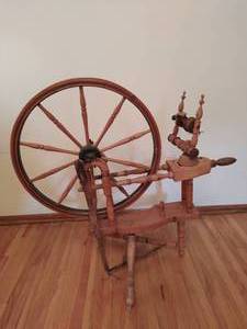 lot 348 image: Old Spinning Wheel Wool Loom