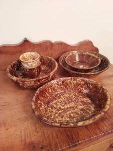 lot 358 image: Collection of Rockingham Bennington or similar Glazed items