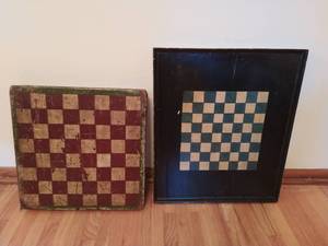 lot 365 image: 2 Antique Checker or Chess Boards