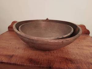 lot 376 image: Two Antique Wooden Bowls