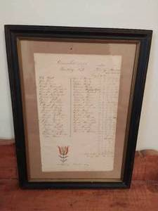 lot 392 image: Class Attendance List from 1848