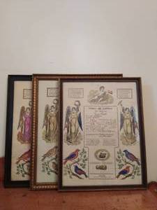 lot 393 image: Collection of 3 Birth and Baptism Certificates