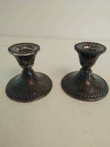 lot 473 image: Weighted Sterling Silver Candlesticks