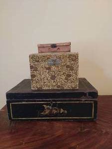 lot 128 image: Three Vintage Wood Boxes