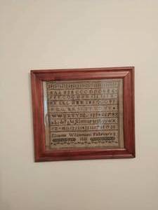 lot 4 image: Framed Needle-point Sampler By Eleanor Williamson