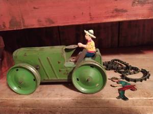 lot 226 image: Antique Metal Green Tractor