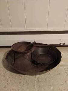 lot 241 image: Three Antique Pans