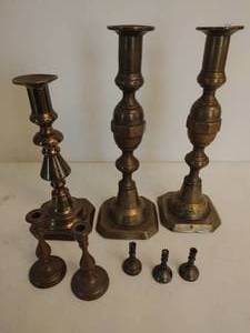 lot 97 image: Collection of Antique Candleholders