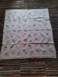 lot 254 image: Pink and White Old Handmade Quilt
