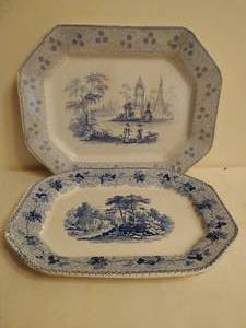 lot 278 image: Two Large Blue and White Platters