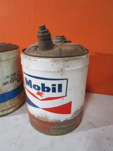 Vintage 5 gal Oil Cans