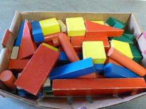 lot 60 image: Vintage Wooden Kids Blocks