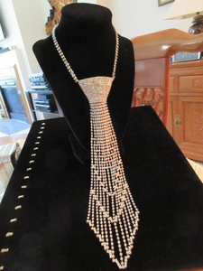 lot 202 image: CLEAR RHINESTONE NECKTIE