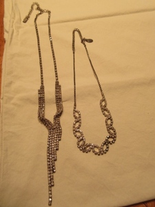 lot 232 image: CLEAR GLASSRHINESTONE NECKLACES
