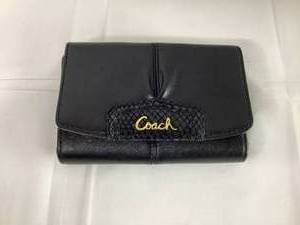 Coach F48068 Black Ashley Leather Clutch Wallet