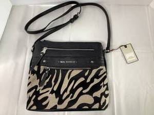 Dana Buchman Leather  Cloth Cross-body Handbag Purse
