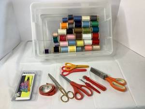 Sewing Supplies, Scissors, Thread, Binding, Fabric Markers
