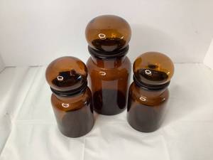 Set of 3 Brown Canisters