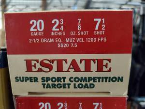 Estate 20 GA 2 34 target load 7 12 Shot