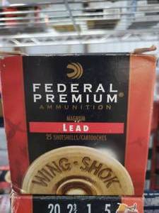 Federal Premium 20 GA  3  # 5 Shot Wing- Shok Lead