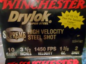 Winchester 10 GA 3 12 Drylok Super Steel # 2 Shot