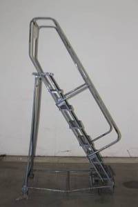 lot 25 image: Cotterman Rolling Metal Warehouse Ladder  Industrial Steps - 7 Steps