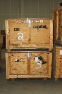 lot 43 image: Lot of 2 Large Wooden Crates - as Pictured