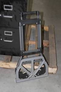 lot 56 image: Lot of 2 File Cabinets and Folding Dolly