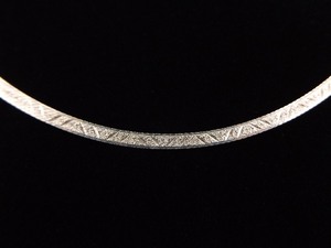 .925 Sterling Silver Etched Herringbone Necklace