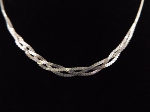 .925 Sterling Silver Flat Serpentine Link Woven Necklace