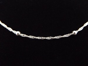 .925 Sterling Silver Ball Accented Curb Link Necklace
