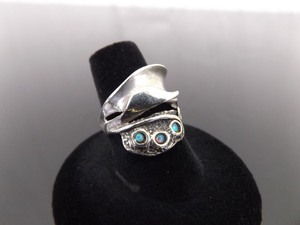 .925 Sterling Silver Inlayed Opal Ring Size 6.5