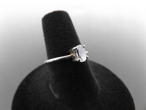 .925 Sterling Silver Oval Cut Blue Topaz Ring Size 7.25