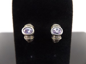 .925 Sterling Silver Oval Cut Amethyst Post Earrings