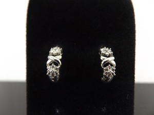 .925 Sterling Silver Crystal Flower Earrings