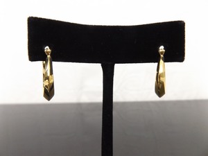 .925 Sterling Silver Vermeil Hoop Hinged Clasp Earrings