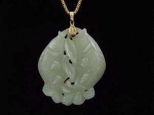 .925 Sterling Silver Large Jade Lucky&nbspTwin Fish Pendant Vermeil Necklace