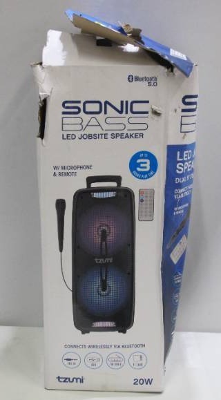 sonic bass led jobsite speaker