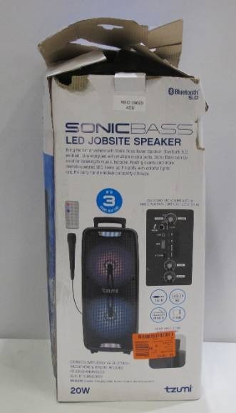 Tzumi Sonic Bass LED Jobsite Bluetooth 
