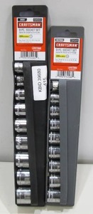 lot 415 image: Craftsman 18-Piece Metric and Standard SAE 38 Drive Socket Sets - New
